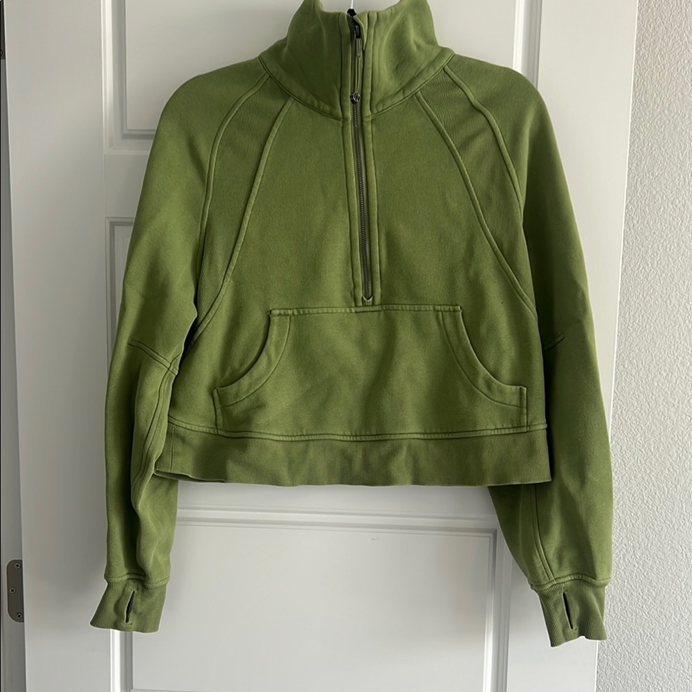 Lululemon Athletics Scuba Green Pullover Sweatshirt 1/4 Zip